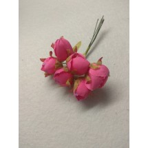 Цветы из ткани 1,8*2,5 см в пучках (6 шт) цв. малиновый, цена за пучок